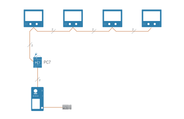 Preview: 2 Familienhaus Schaltplan für 2 Draht BUS Video Türsprechanlage BUS Verkabelung ZD49